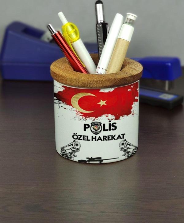 Hediyelen Polis Özel Harekat Seramik Kalemlik - Image 1