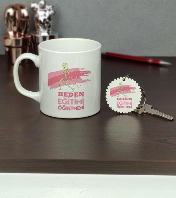 Hediyelen Beden Eğitimi Öğretmeni Kupa Bardak Ve Anahtarlık Set - Image 1