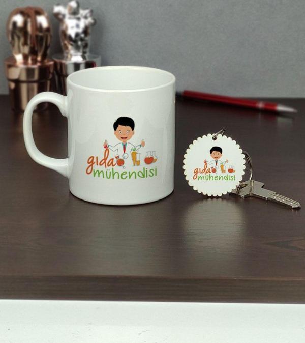 Hediyelen Gıda Mühendisi Kupa Bardak Ve Anahtarlık Set - Image 1