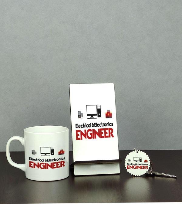 Hediyelen Electrical And Electronics Engineer Üçlü Set (Kupa + Telefon Standı + Anahtarlık) - Image 1