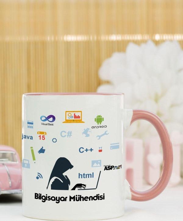 Hediyelen Bilgisayar Mühendisi Kupa Bardak Pembe - Image 1