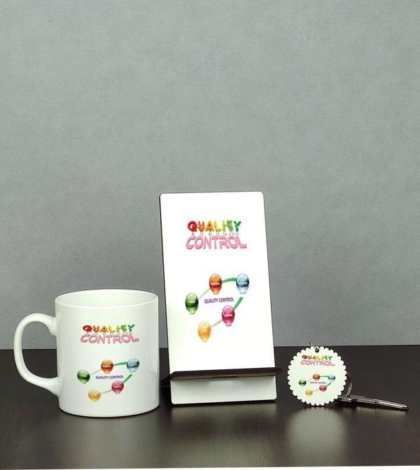 Hediyelen Qulaity Control Üçlü Set (Kupa + Telefon Standı + Anahtarlık) - Image 1
