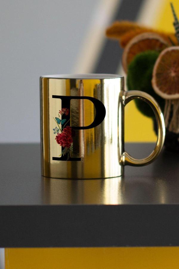 Hediyelen P Harfi Gold Kupa Bardak - Image 1