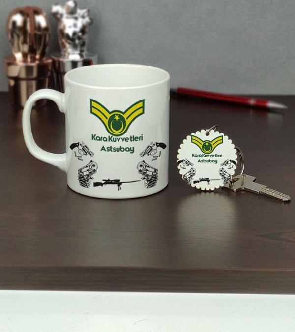 Hediyelen Kara Kuvvetleri Astsubay Kupa Bardak Ve Anahtarlık Set - Image 1