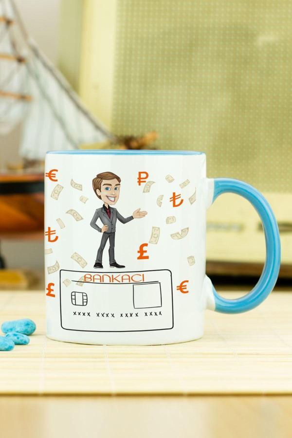Hediyelen Bankacı Kupa Bardak Mavi - Image 1