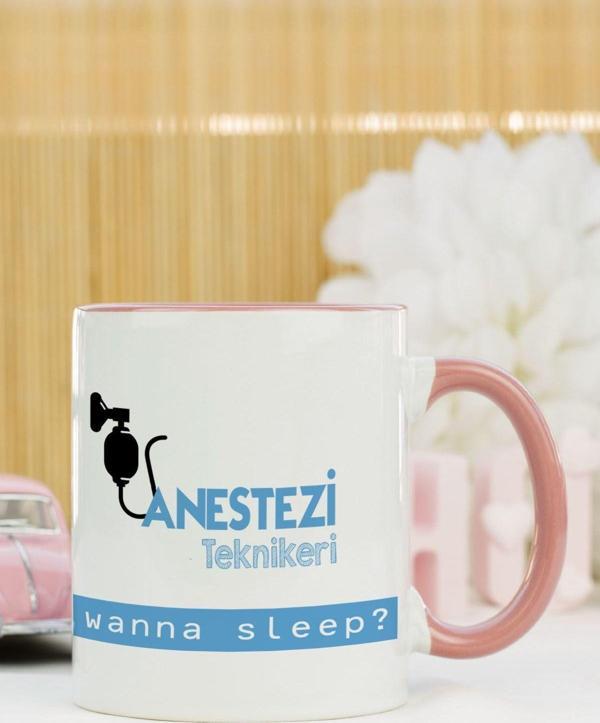 Hediyelen Anestezi Teknikeri Kupa Bardak Pembe - Image 1