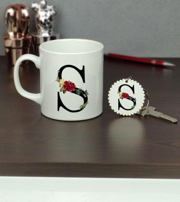 Hediyelen S Harfi Kupa Bardak Ve Anahtarlık Set - Image 1