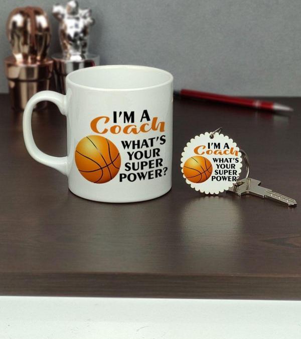 Hediyelen Basketbol Koçu Kupa Bardak Ve Anahtarlık Set - Image 1