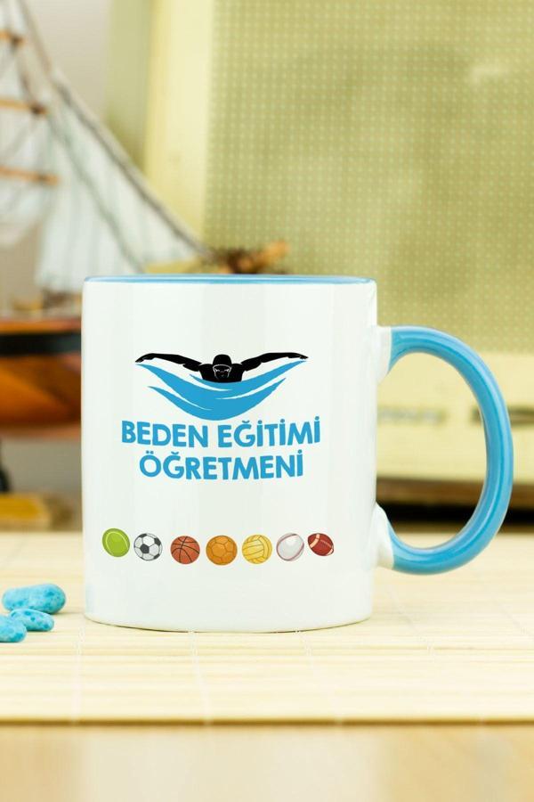 Hediyelen Beden Eğitimi Öğretmeni Kupa Bardak Mavi - Image 1