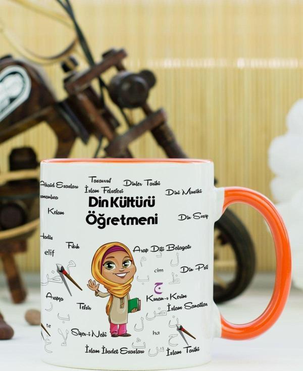 Hediyelen Din Kültürü Öğretmeni Kupa Bardak Turuncu - Image 1