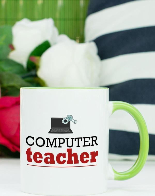Hediyelen Computer Teacher Kupa Bardak Yeşil - Image 1