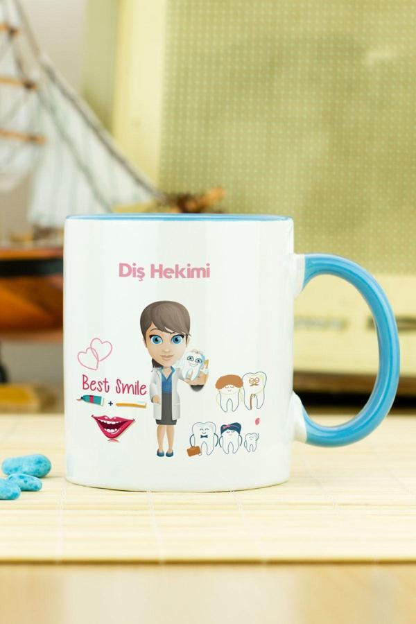 Hediyelen Diş Hekimi Kupa Bardak Mavi - Image 1