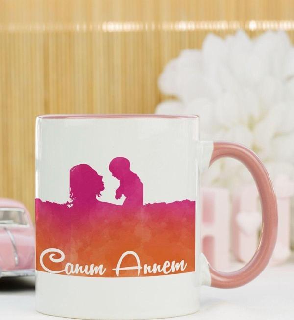 Hediyelen Canım Annem Kupa Bardak Pembe - Image 1