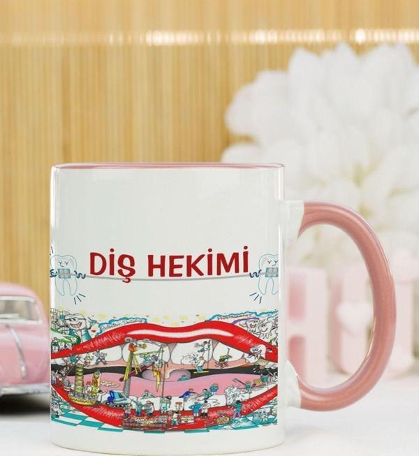 Hediyelen Diş Hekimi Kupa Bardak Pembe - Image 1