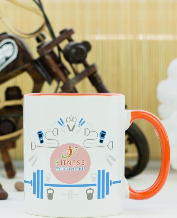 Hediyelen Fitness Eğitmeni Kupa Bardak Turuncu - Image 1