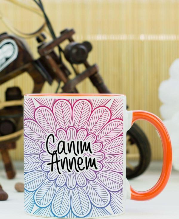 Hediyelen Canım Annem Kupa Bardak Turuncu - Image 1