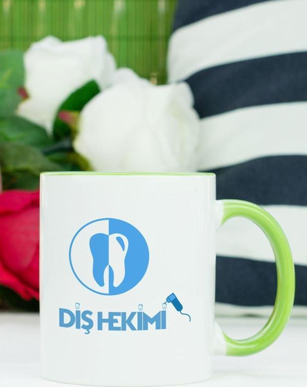 Hediyelen Diş Hekimi Kupa Bardak Yeşil - Image 1