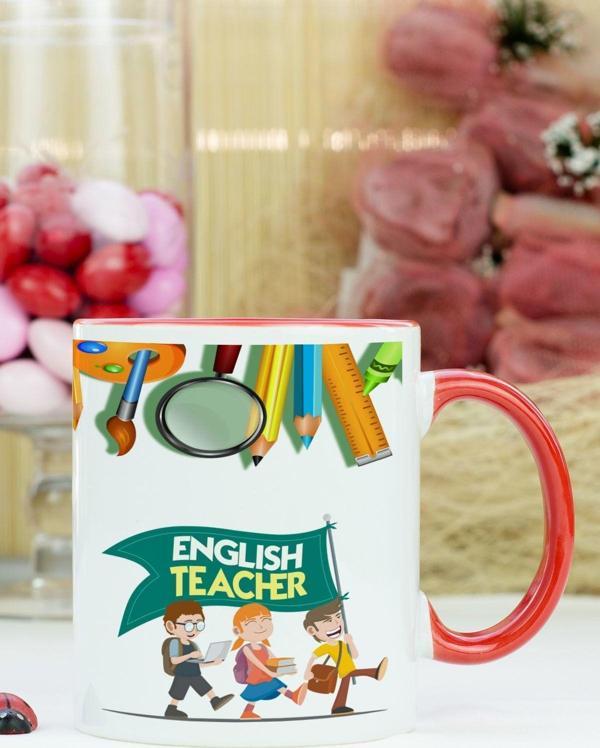 Hediyelen English Teacher Kupa Bardak Kırmızı - Image 1