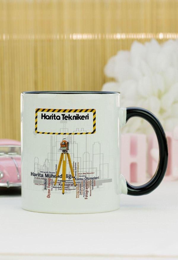 Hediyelen Harita Teknikeri Kupa Bardak Siyah - Image 1