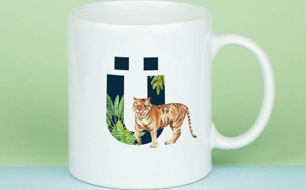 Hediyelen Kişiye Özel Ü Harfi Kupa Bardak - Image 1