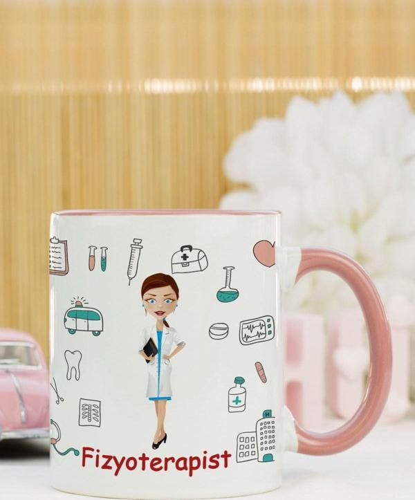 Hediyelen Fizyoterapist Kupa Bardak Pembe - Image 1