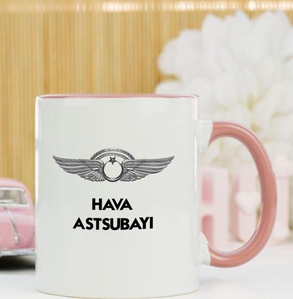 Hediyelen Hava Astsubayı Kupa Bardak Pembe - Image 1