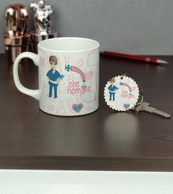 Hediyelen Ebe Hemşire Kupa Bardak Ve Anahtarlık Set - Image 1