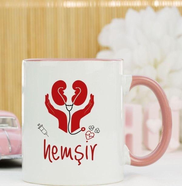 Hediyelen Hemşir Kupa Bardak Pembe - Image 1