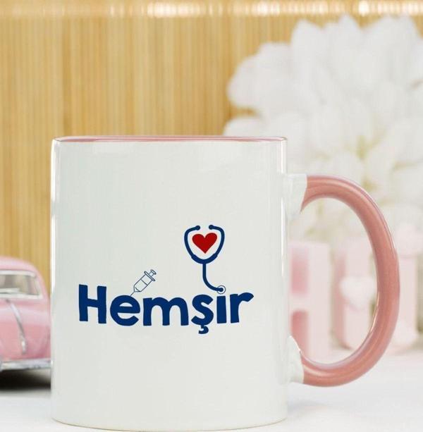 Hediyelen Hemşir Kupa Bardak Pembe - Image 1