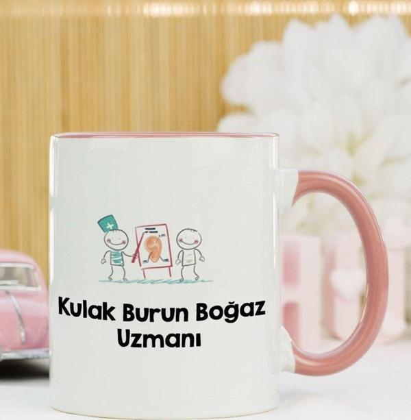 Hediyelen Kulak Burun Boğaz Uzmanı Kupa Bardak Pembe - Image 1