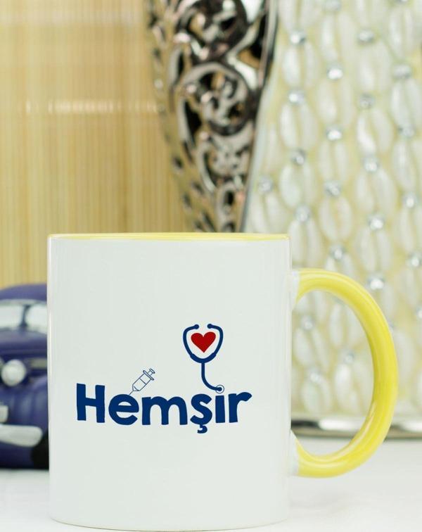 Hediyelen Hemşir Kupa Bardak Sarı - Image 1