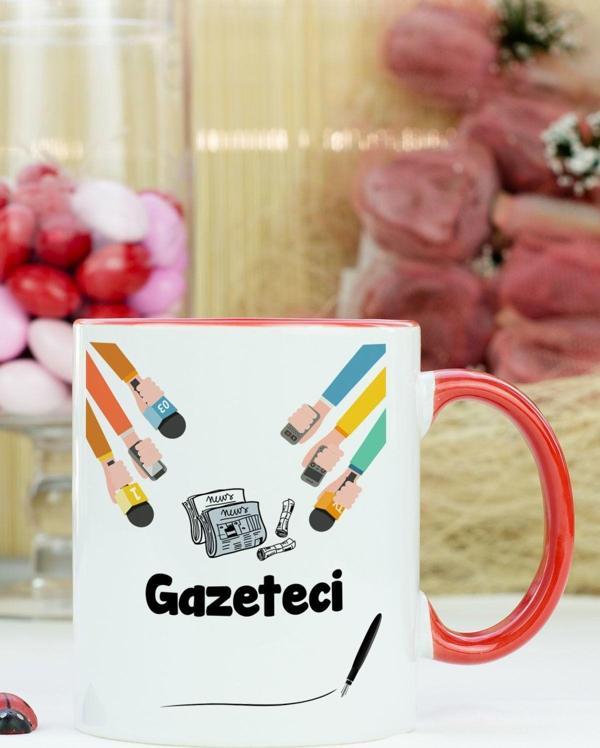 Hediyelen Gazeteci Kupa Bardak Kırmızı - Image 1