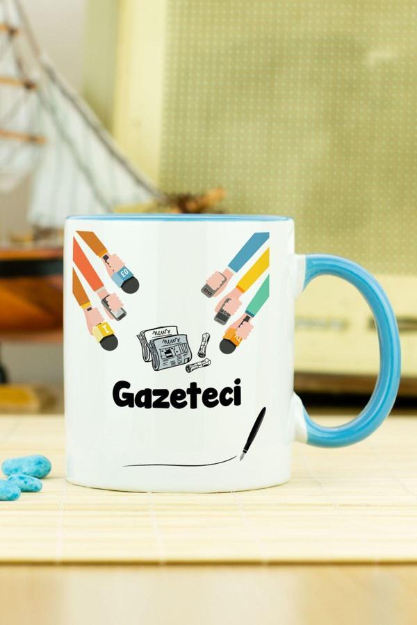 Hediyelen Gazeteci Kupa Bardak Mavi - Image 1