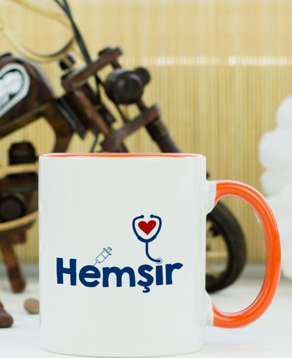 Hediyelen Hemşir Kupa Bardak Turuncu - Image 1