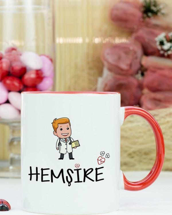 Hediyelen Hemşire Kupa Bardak Kırmızı - Image 1