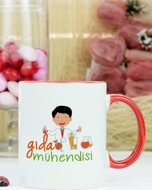 Hediyelen Gıda Mühendisi Kupa Bardak Kırmızı - Image 1