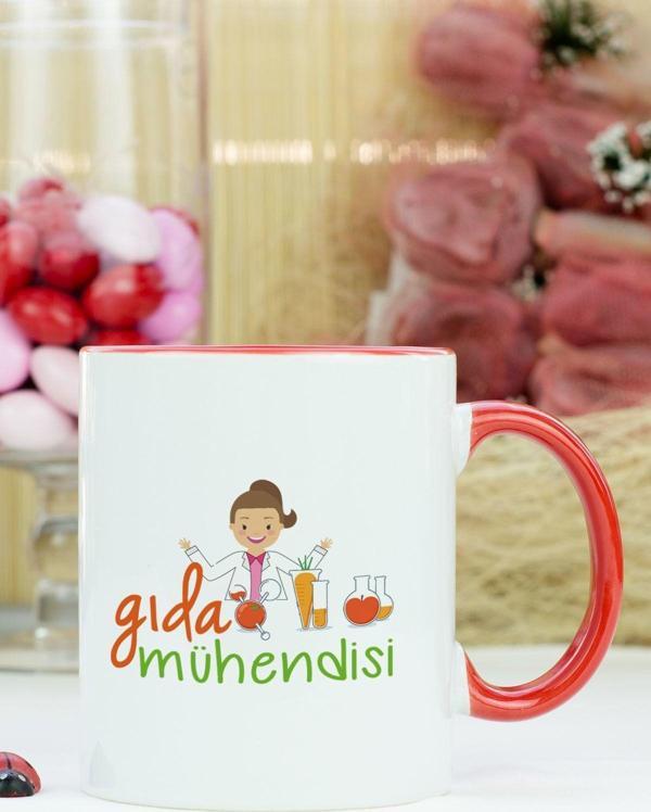 Hediyelen Gıda Mühendisi Kupa Bardak Kırmızı - Image 1