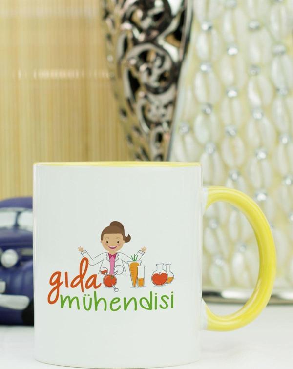Hediyelen Gıda Mühendisi Kupa Bardak Sarı - Image 1