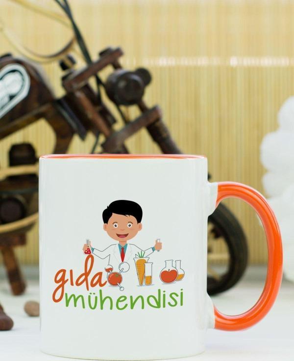 Hediyelen Gıda Mühendisi Kupa Bardak Turuncu - Image 1