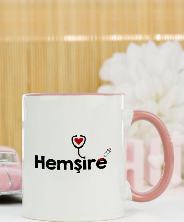 Hediyelen Hemşire Kupa Bardak Pembe - Image 1