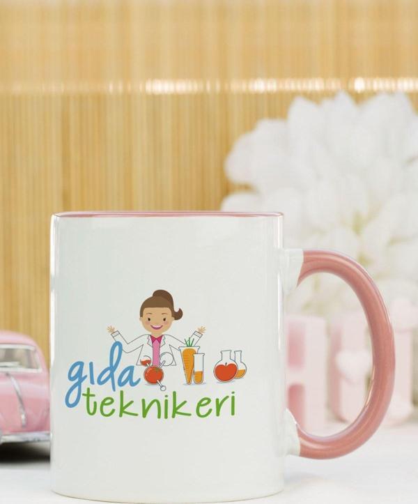 Hediyelen Gıda Teknikeri Kupa Bardak Pembe - Image 1