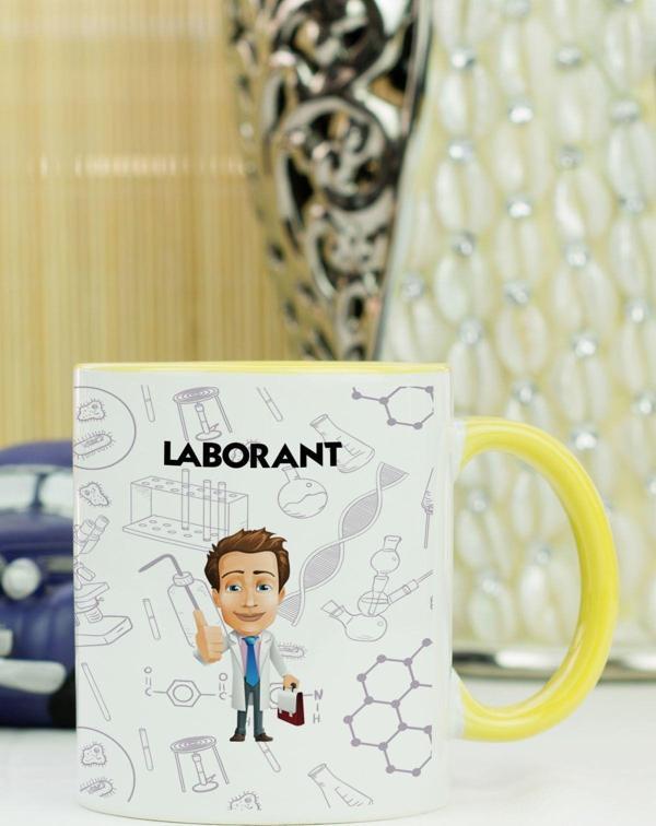 Hediyelen Laborant Kupa Bardak Sarı - Image 1