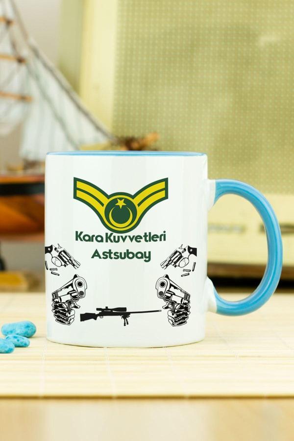 Hediyelen Kara Kuvvetleri Astsubay Kupa Bardak Mavi - Image 1