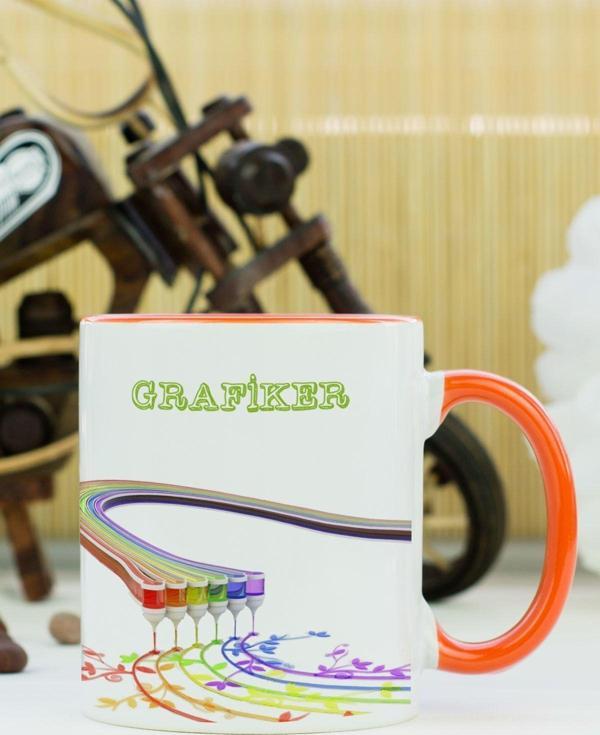 Hediyelen Grafiker Kupa Bardak Turuncu - Image 1