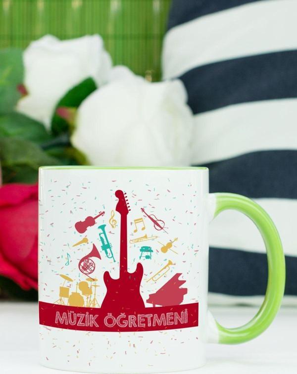 Hediyelen Müzik Öğretmeni Kupa Bardak Yeşil - Image 1