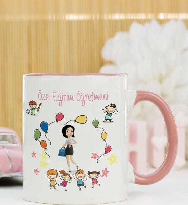 Hediyelen Özel Eğitim Öğretmeni Kupa Bardak Pembe - Image 1