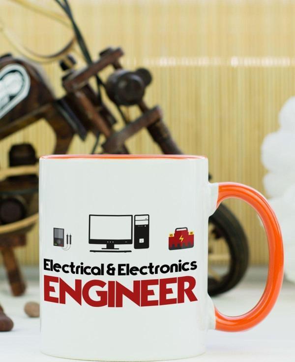 Hediyelen Electrical And Electronics Engineer Kupa Bardak Turuncu - Image 1