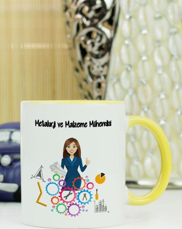 Hediyelen Metalurji Ve Malzeme Mühendisi Kupa Bardak Sarı - Image 1