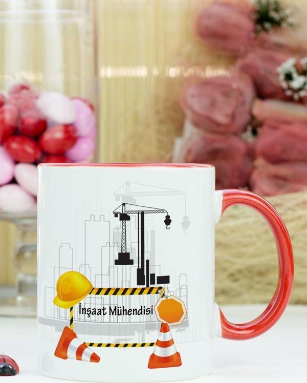Hediyelen İnşaat Mühendisi Kupa Bardak Kırmızı - Image 1