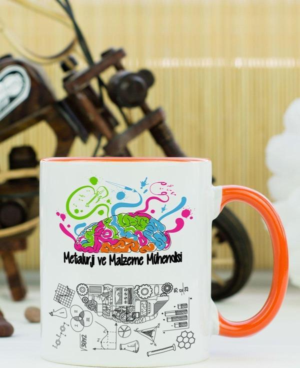 Hediyelen Metalurji Ve Malzeme Mühendisi Kupa Bardak Turuncu - Image 1